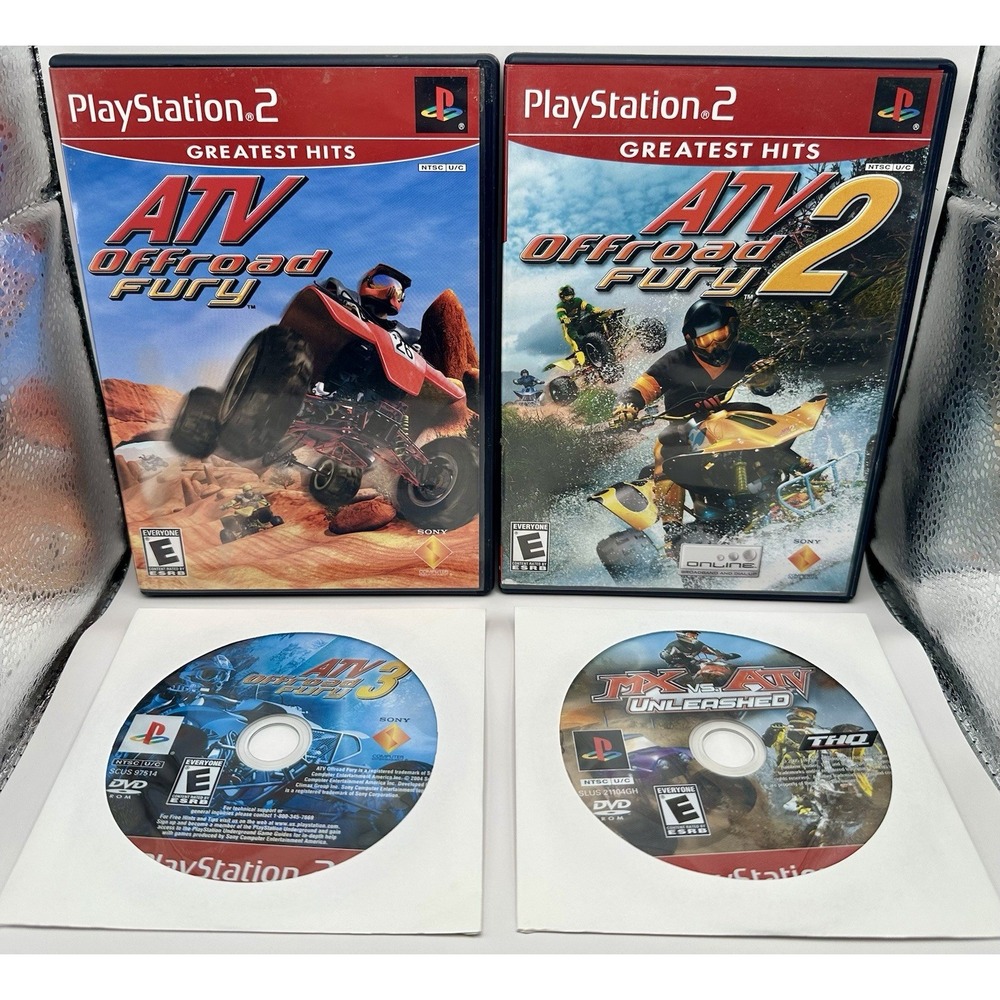 ATV Offroad Fury 1 2 3 MX vs ATV Unleashed PS2 Games Lot Bundle Collection THQ